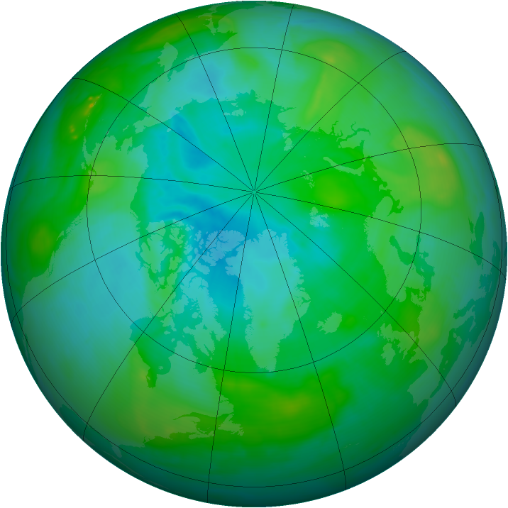 Arctic ozone map for 08 August 2008